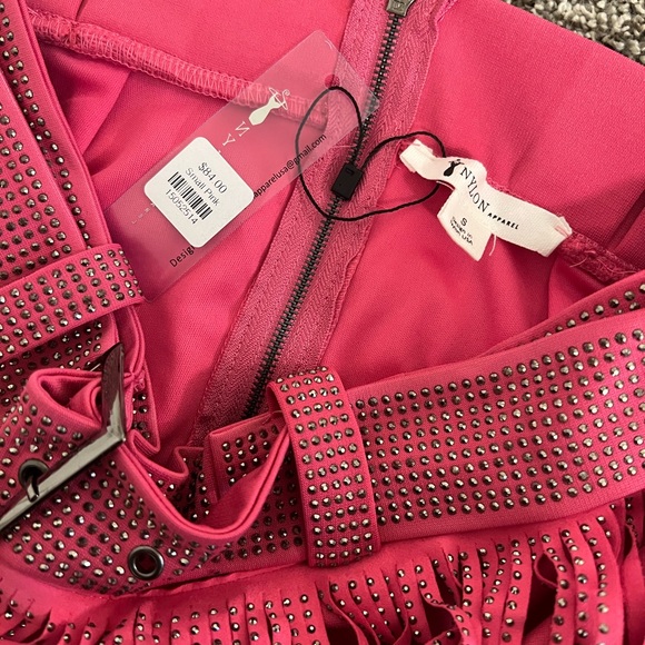 COPY - NYLON Apparel pink fringe skirt and top set NWT - Picture 4 of 5